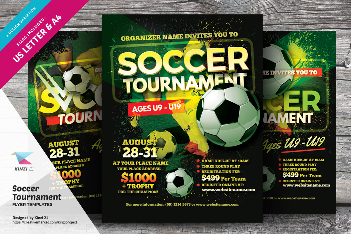 Soccer Tournament Flyer Templates, a Flyer Template by kinzi21 (Photo 1 of 4)