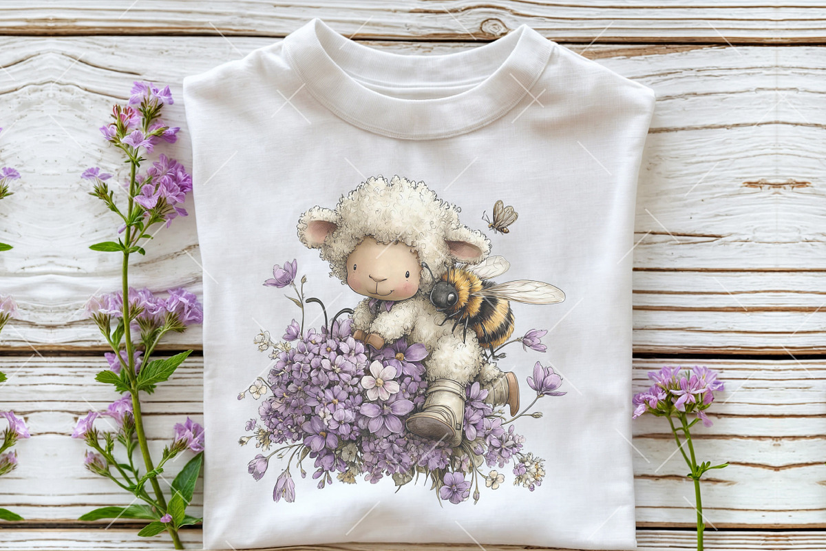 Whimsical Spring Sheep Clipart, an Illustration by OK Design (Photo 6 of 6)
