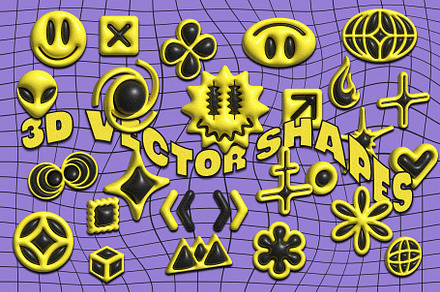 Old School 3D Vector Shapes Pack