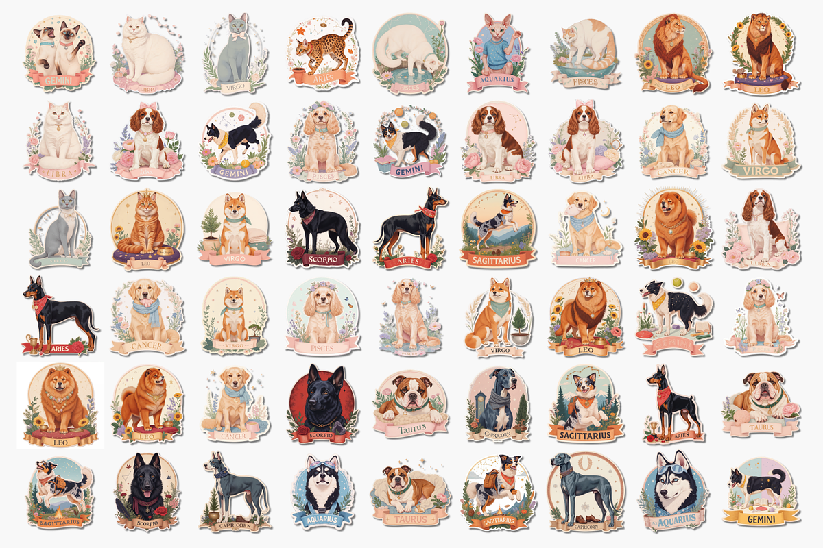 Fur & Fate Zodiac Pet Clipart 100+, an Object Graphic by Jakayla Digital Co (Photo 16 of 21)