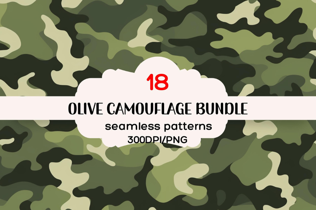 Olive Camouflage Seamless Patterns, a Pattern Graphic by PrintablesByFranklyn (Photo 1 of 5)