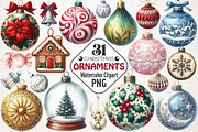Christmas Ornaments Clipart, an Illustration by RobertsArt (Thumbnail 1 of 7)