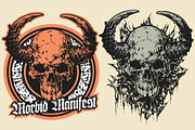 Horned Skulls, a Decorative Illustration by daver2002ua (Thumbnail 1 of 3)