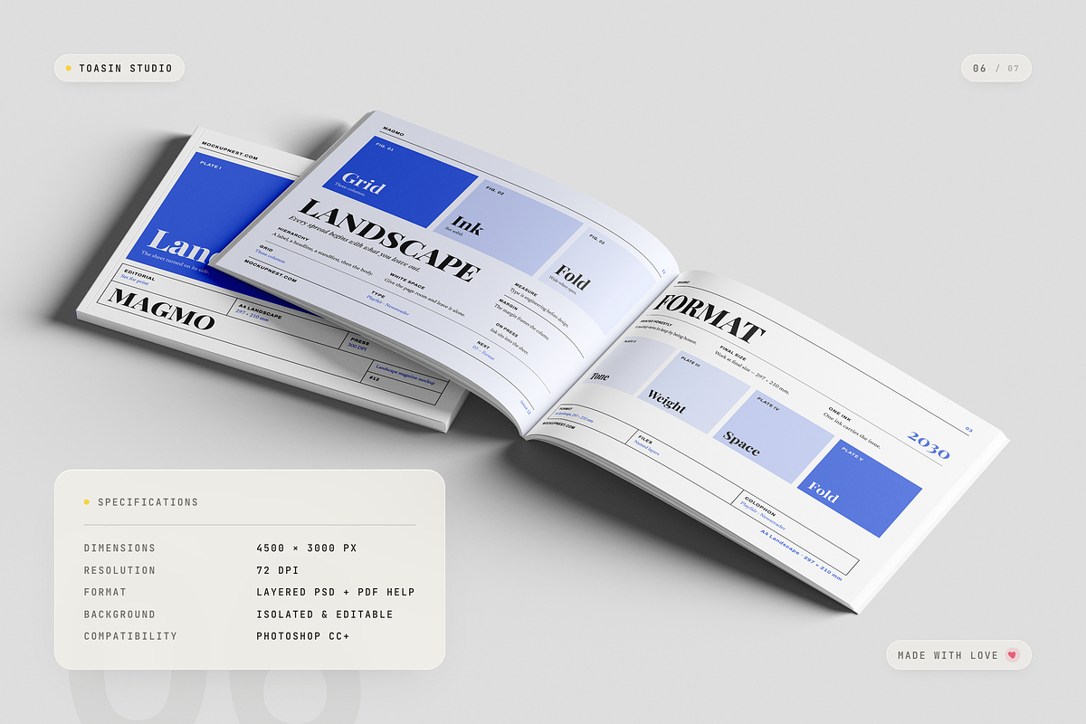 A4 Landscape Magazine Mockup, a Books & Magazine Mockup by Toasin Studio (Photo 6 of 7)