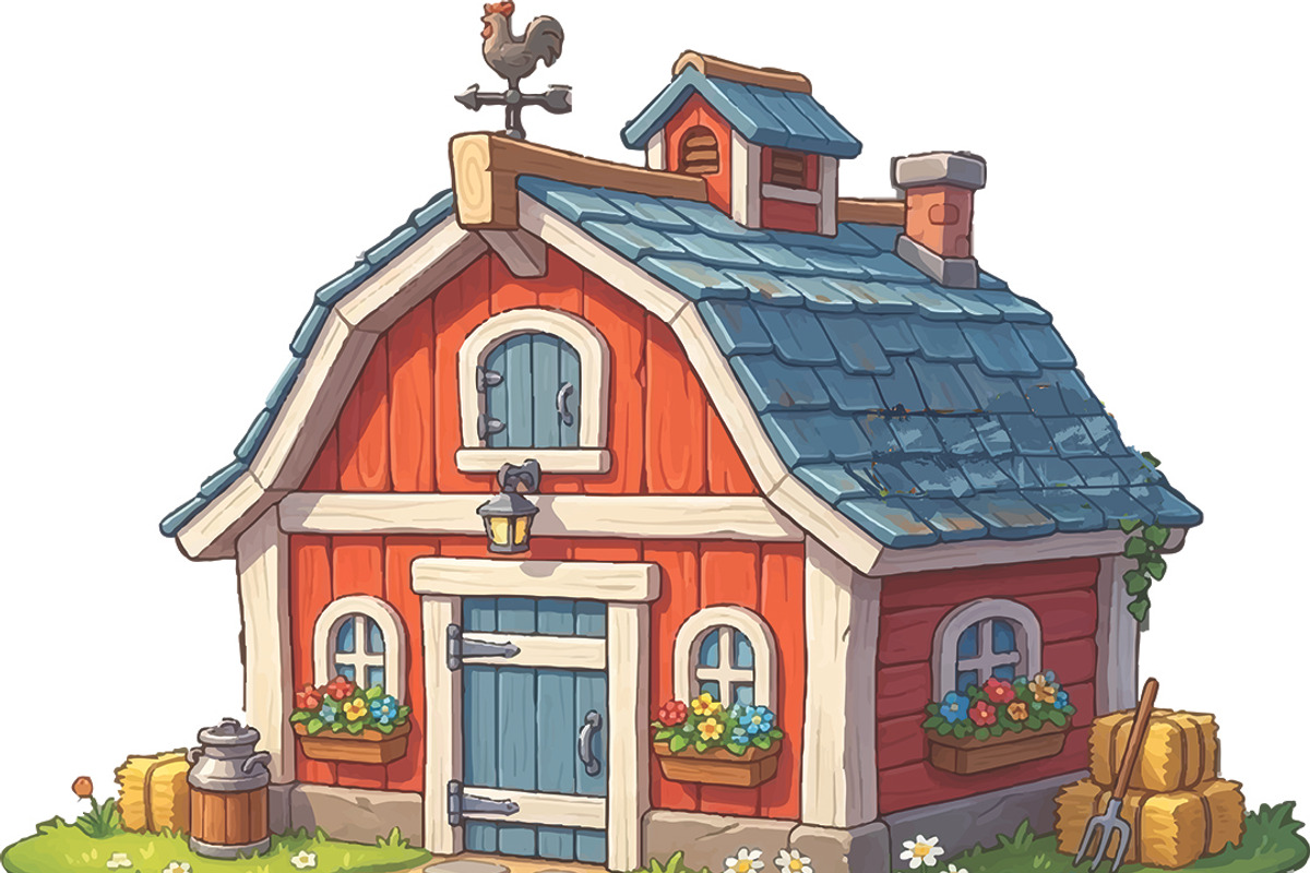 Cozy Rural Building Illustration, an Object Illustration by 3D assets for your awesom (Photo 2 of 3)