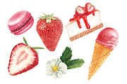 Watercolor strawberry delicious, a Pattern Graphic by lenavetka87 (Thumbnail 1 of 3)