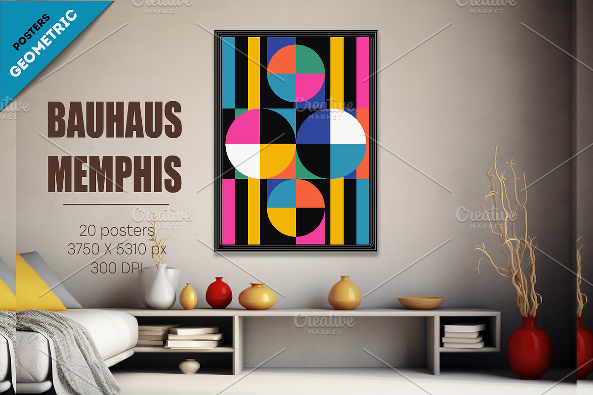 Abstract geometric Bauhaus, Memphis., a Decorative Illustration by KENO Mascots (Photo 4 of 6)