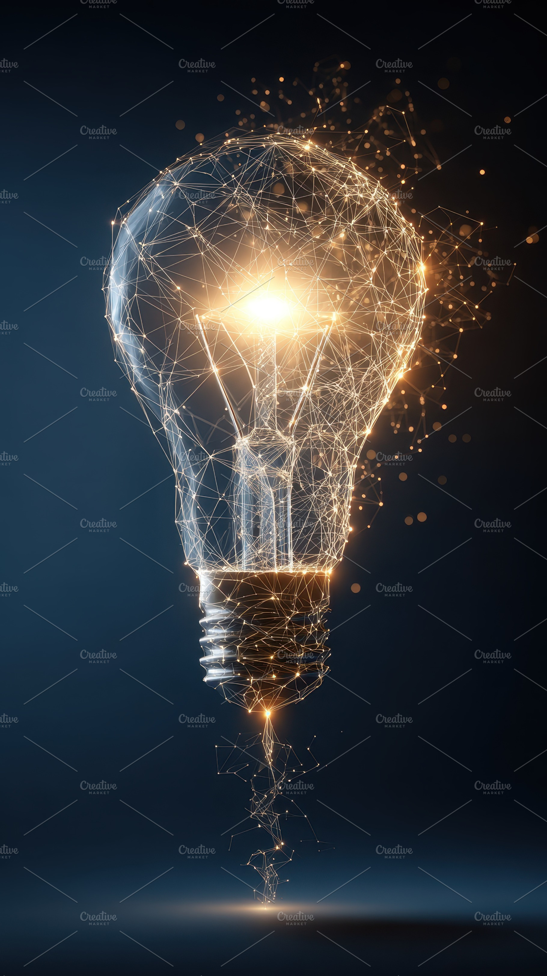 Glowing Lightbulb Network Innovation, a Photo by Pixeness Studio