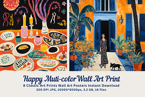 8 Happy Muti-color wall art print 2, a Decorative Illustration by ARTOZEN DIGITAL