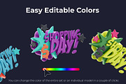 SALE! 3D Sticker Pack, a Templates & Theme by Dope Design (Thumbnail 2 of 10)