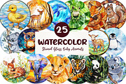 Round Stained Glass of Baby Animals, an Illustration by CreationArt (Thumbnail 1 of 5)