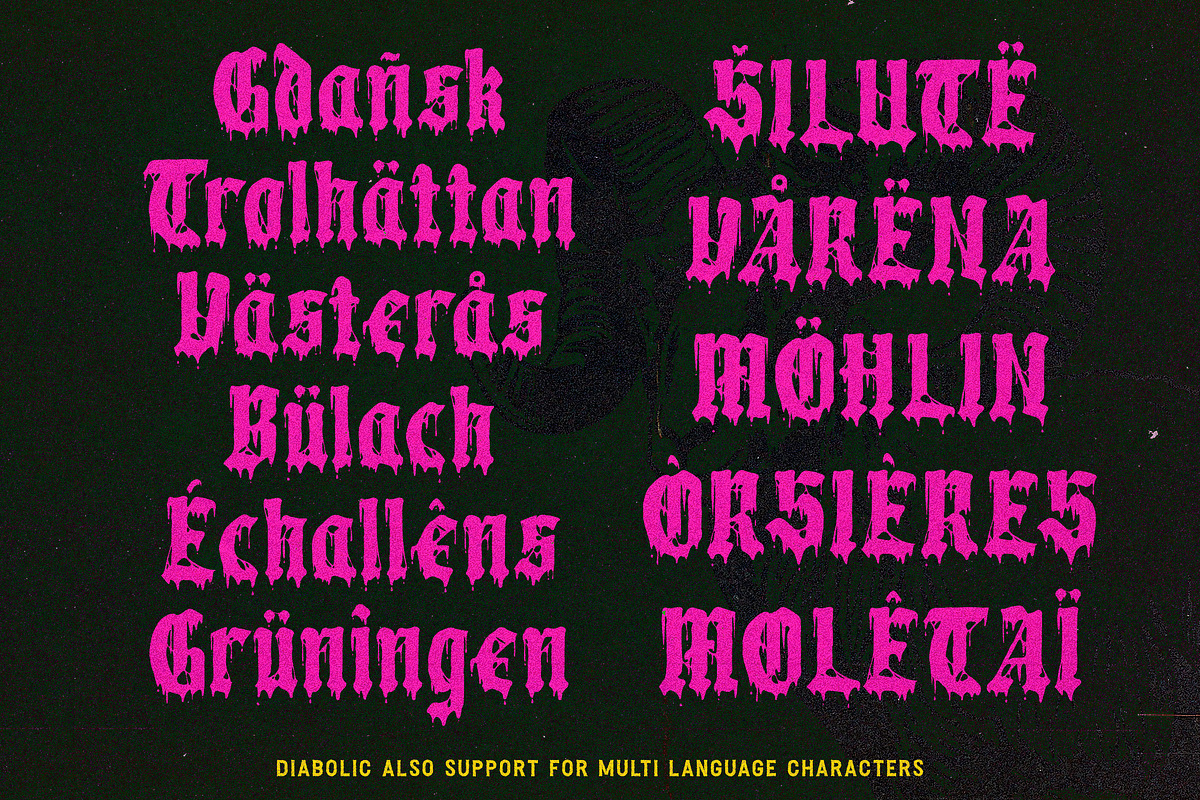Diabolic - Blackletter Display Font, a Blackletter Font by Angin Studio (Photo 15 of 20)