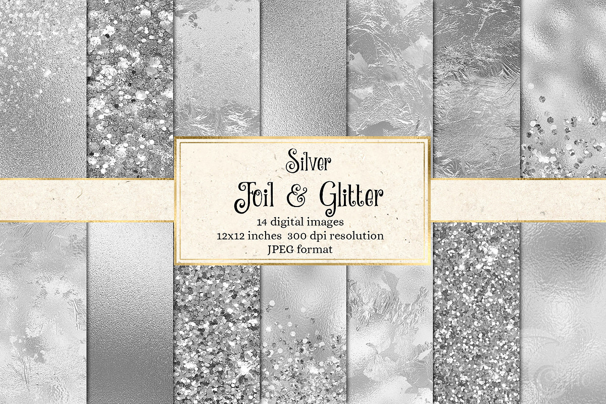 Silver Foil and Glitter Textures, a Texture Graphic by Digital Curio