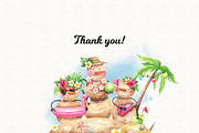 Tropical New Year Party, a Texture Illustration by Watercolor by Tonia Tkach (Thumbnail 10 of 10)