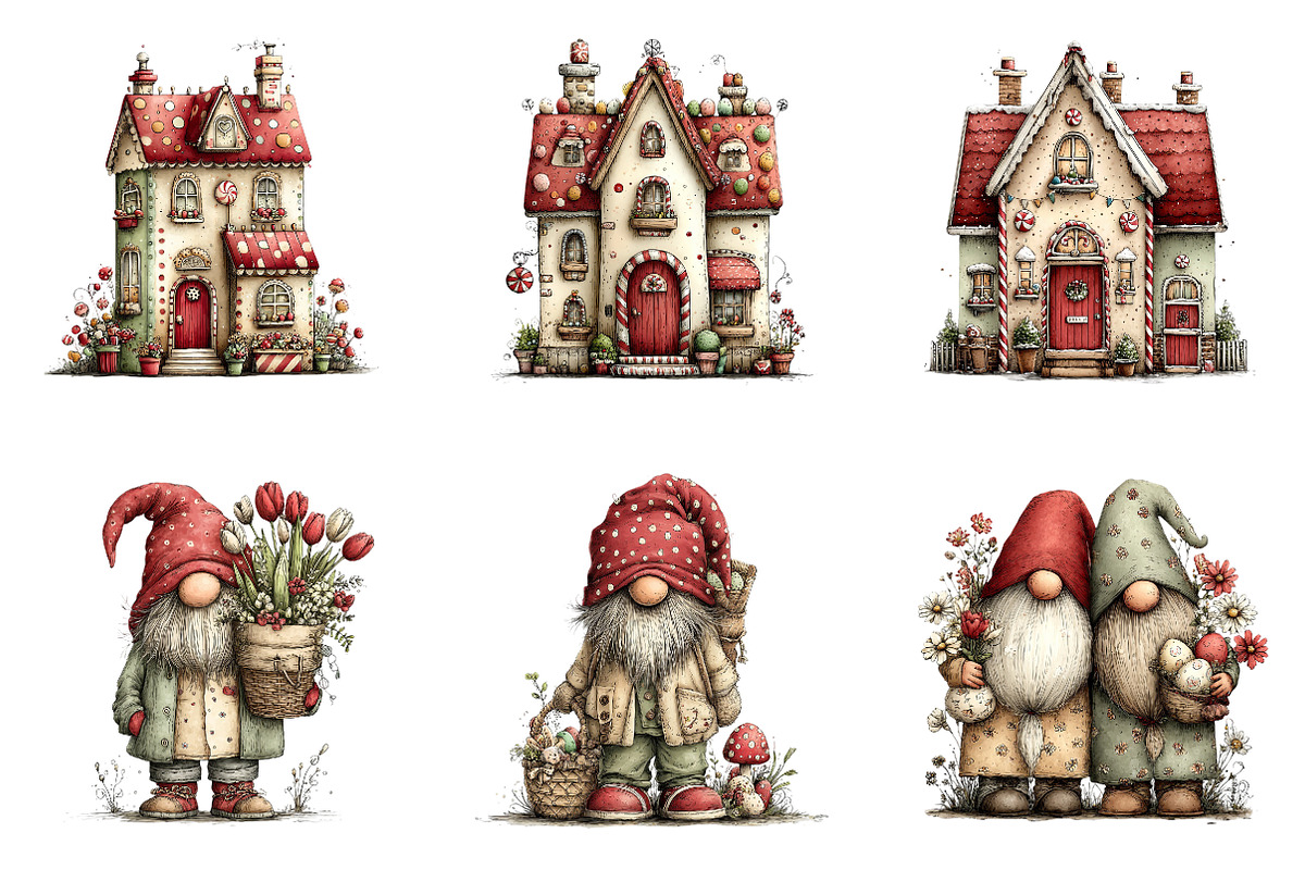 Easter Gnome Gingerbread House, an Illustration by CreationArt (Photo 6 of 7)