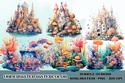 Watercolor Sea Creatures Clipart, an Illustration by SindyPrintDesign (Thumbnail 1 of 5)