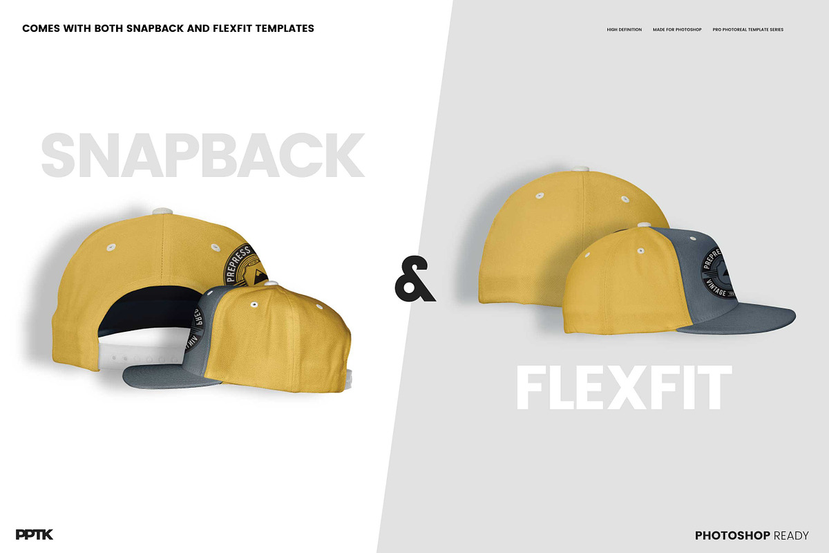 Snapback hat mockup pack, a Hat Mockup by PrePress Toolkit (Photo 4 of 4)