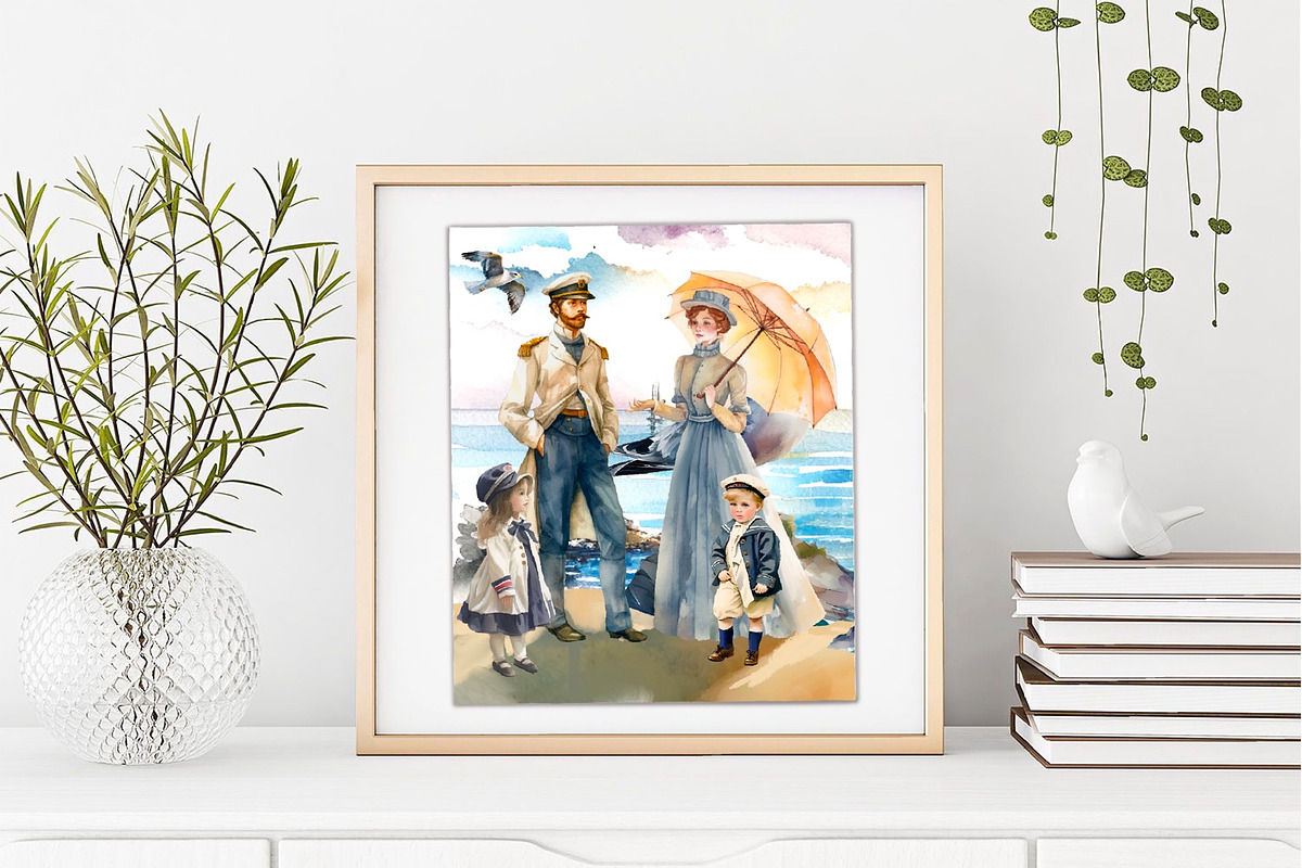 Cruise, nautical watercolor clipart, a Person Illustration by AkvarelRiver (Photo 8 of 8)