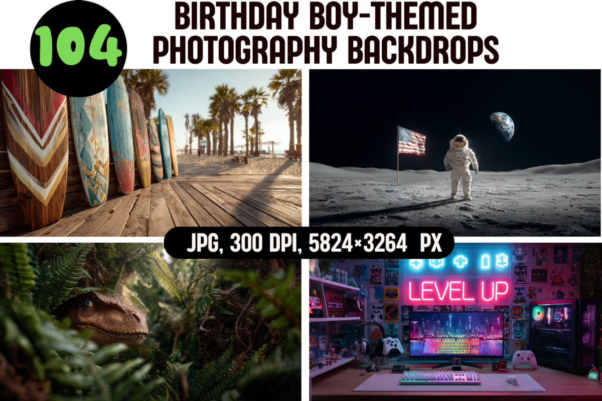 Birthday Boy-Themed Photo Backdrops, a Background Graphic by PrintHaven Designs (Photo 1 of 11)