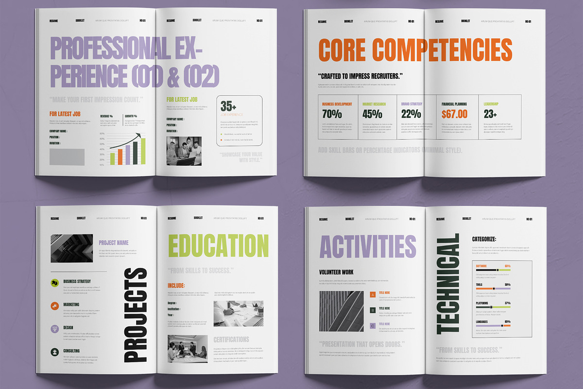 Resume Booklet CV Multipage Template, a Resume Template by MightyDesign (Photo 3 of 6)