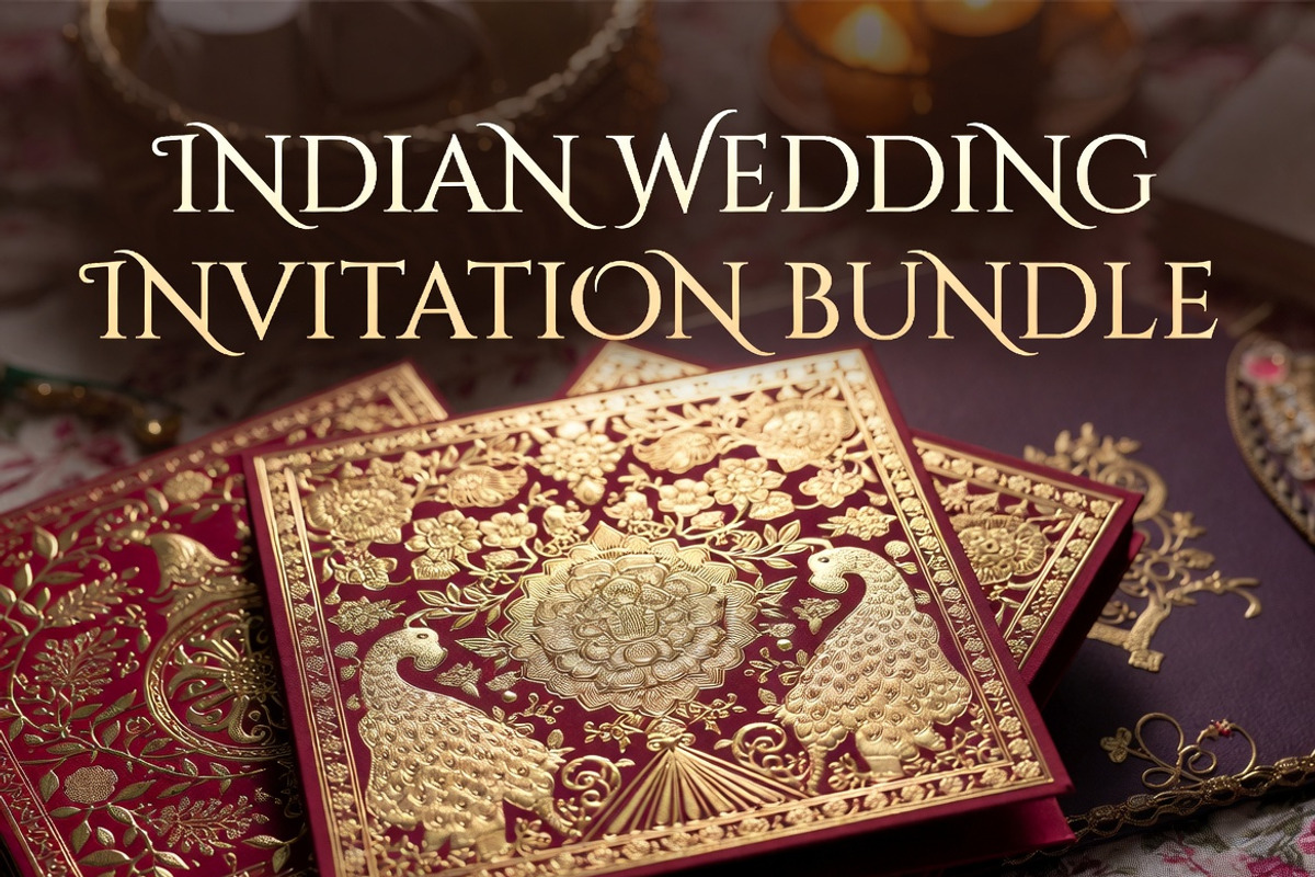 Indian Wedding Invitation PSD Cards, a Card Template by Dreamanart (Photo 4 of 4)