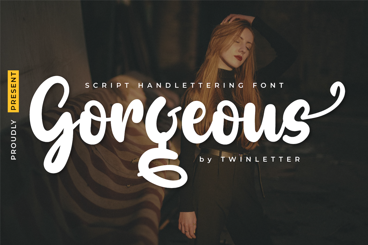 Gorgeous, a Script Font by twinstd (Photo 1 of 13)