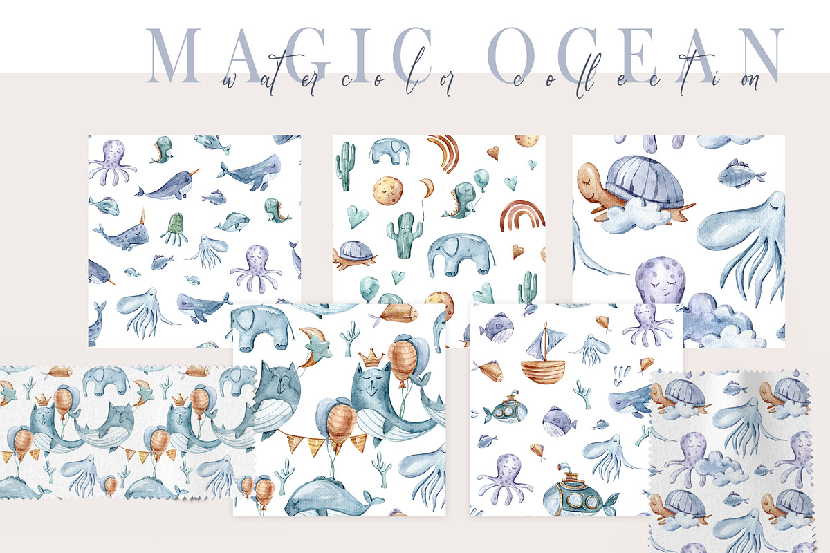 SALE! Watercolor nautical collection, an Animal Illustration by Tiana Geo (Photo 11 of 27)