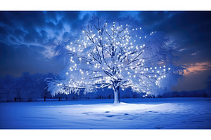tranquility blue christmas lights ai, a Background Photo by pikepicture