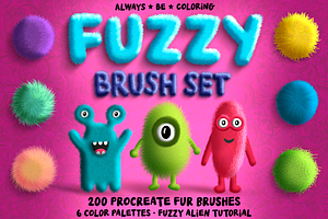 Procreate Fuzzy Fur Brush Set