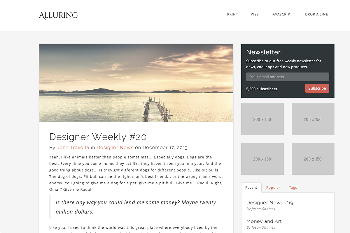 Alluring - Blogging Template, a Bootstrap Template by FWPolice (Photo 3 of 4)