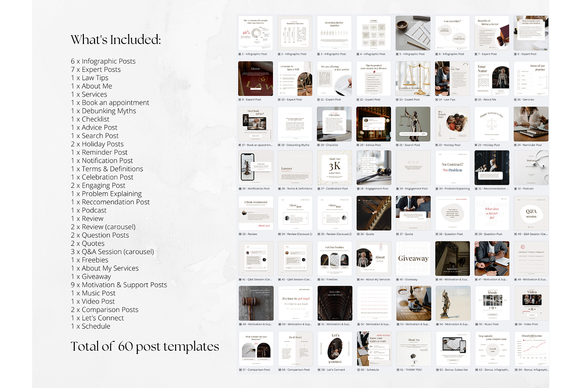 60 Lawyer Social Media Posts, a Social Media Template by PatternLab. (Photo 2 of 9)