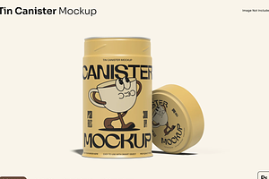 Tin Canister Mockup 2 Views, a Packaging Mockup by graphicsauce