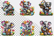 Easter Elephant Clipart Bundle., an Illustration by SVGArt (Thumbnail 8 of 8)