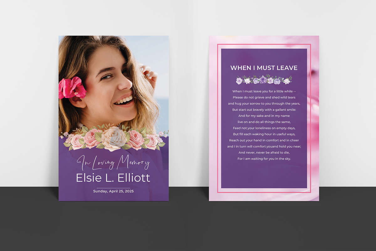 Funeral Program And Prayer Card, a Brochure Template by crazyOWL (Photo 4 of 8)