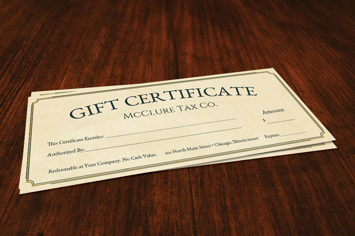 Gift Certificate - Classic, a Stationery Template by Nathan Knight Design (Photo 1 of 3)