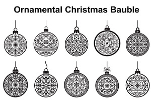 Festive Filigree Bauble Silhouette