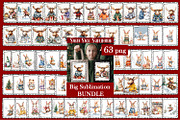 Animal Christmas Tote Bag Sublimatio, an Animal Illustration by ElenazlataArt (Thumbnail 1 of 5)
