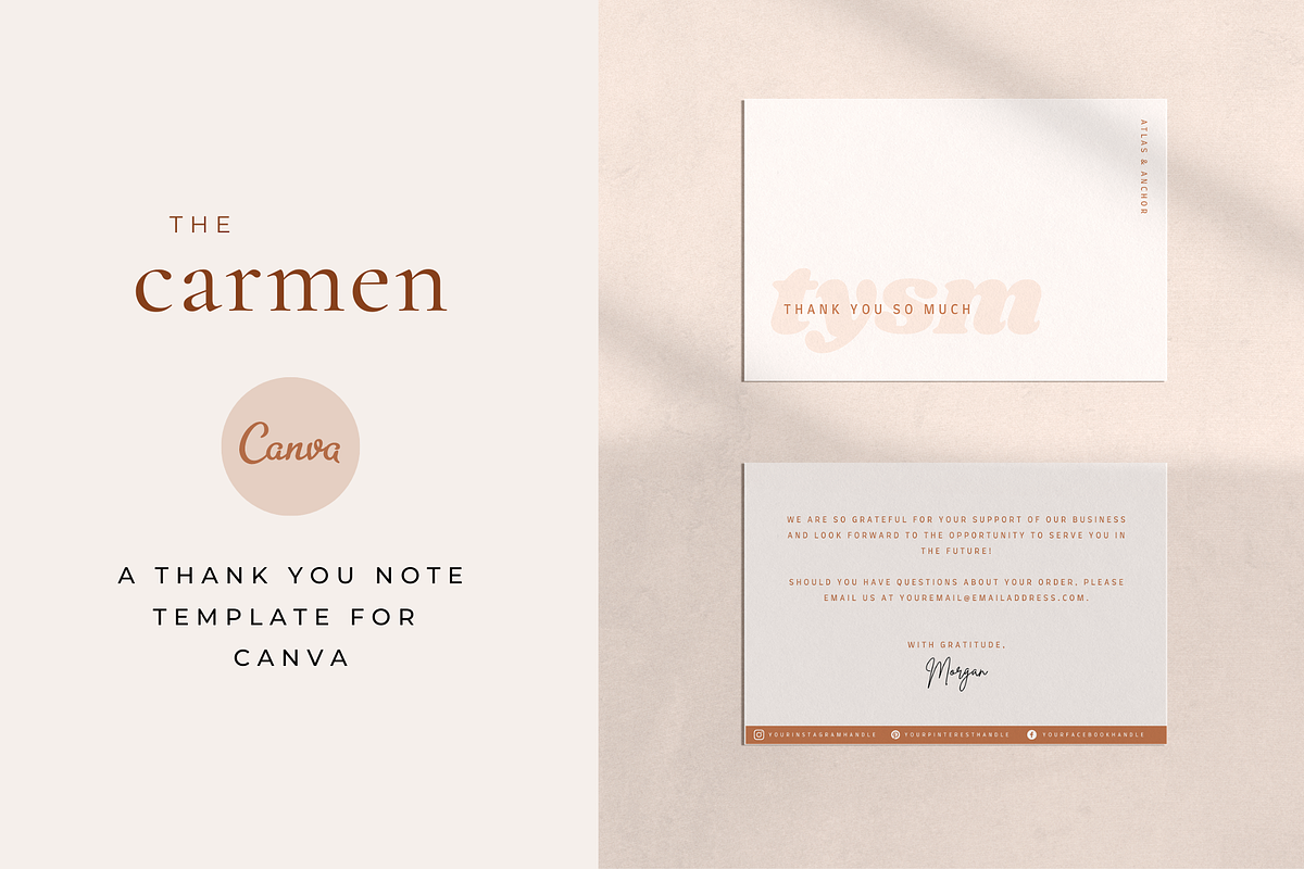Carmen Thank You Note Template, a Card Template by Atlas & Anchor Designs (Photo 1 of 8)