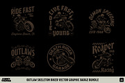 Skeleton Biker Vector Badge Bundle, a Transportation Illustration by Mutant Lagoon (Thumbnail 1 of 4)