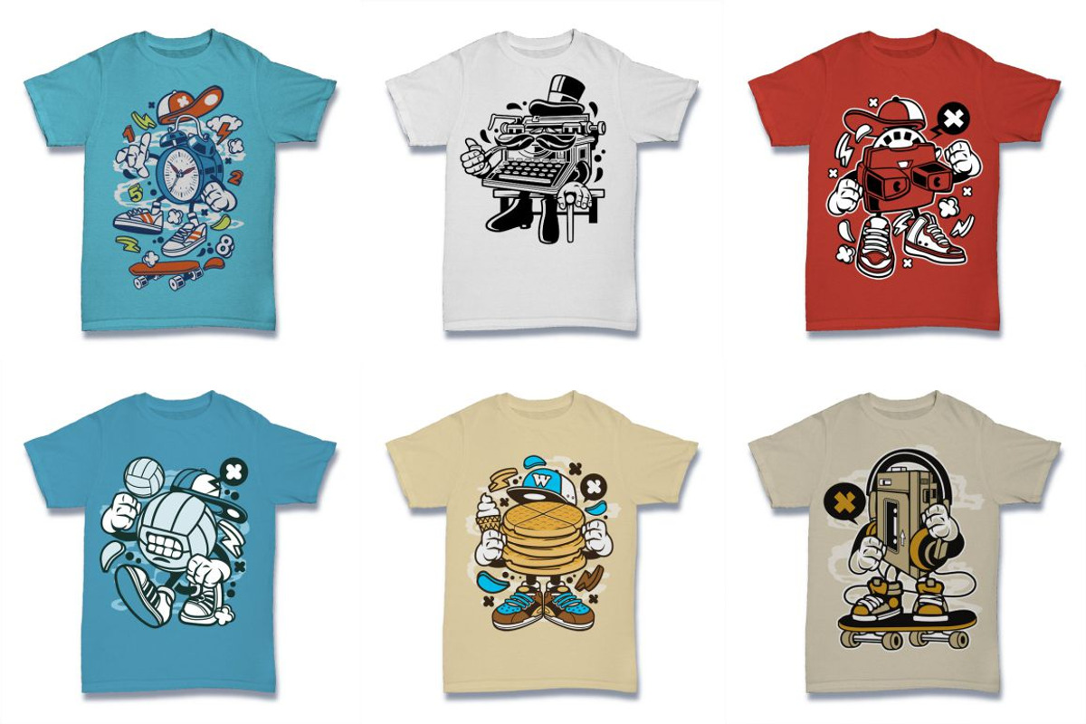 Cartoon Vector Tshirt Design Bundle, an Illustration by roach_graphic (Photo 21 of 22)