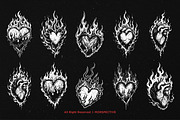 10 Bundle Dark Art Heart Burn Fire, an Illustration by Morspective (Thumbnail 6 of 7)