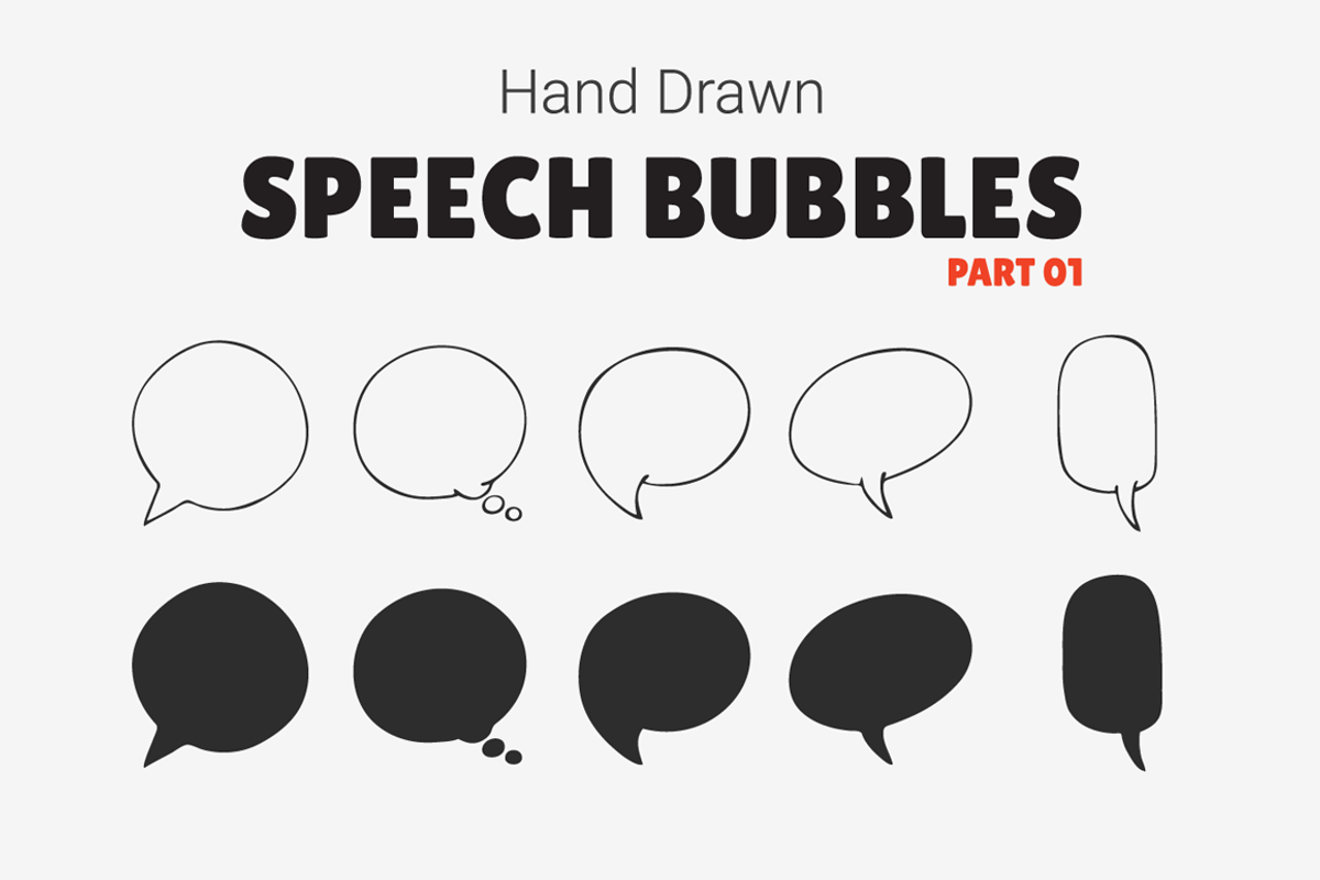 Hand Drawn Speech Bubbles [Part 01], an Illustration by 123done