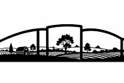 Scenic Rural Landscape Silhouette, a Graphic by BIPLOB EXPERT (Thumbnail 2 of 13)