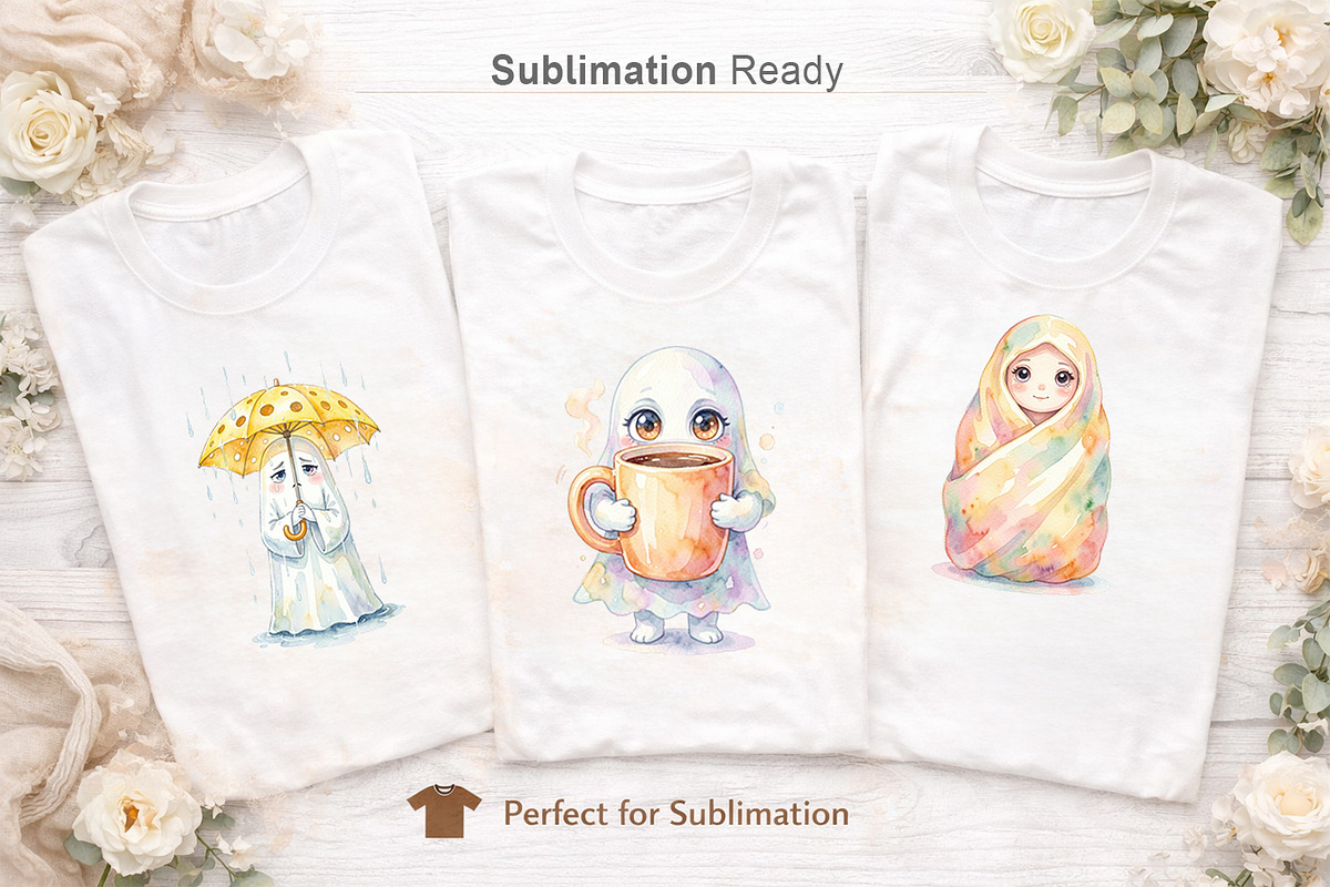 UglyCute Ghost Sublimation PNG, an Illustration by Artnoy (Photo 6 of 8)