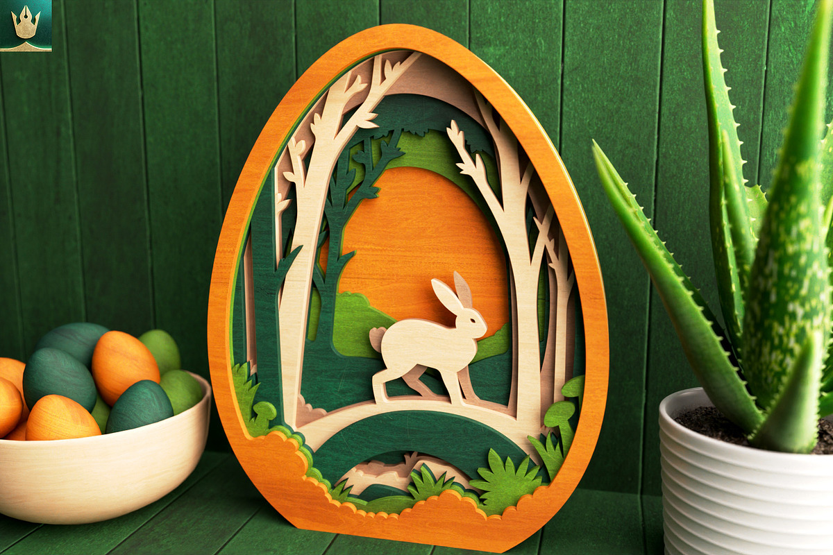 Bunny in the Forest 3D Layered SVG, an Animal Illustration by pixaroma (Photo 4 of 8)