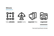 50 Motivation Icons, an Outline Icon by Side Project (Thumbnail 4 of 8)