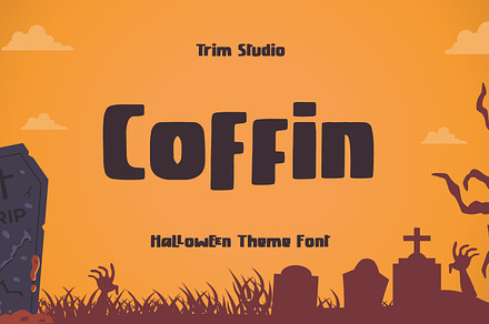Coffin - Thick Halloween, a Font by TrimStudio