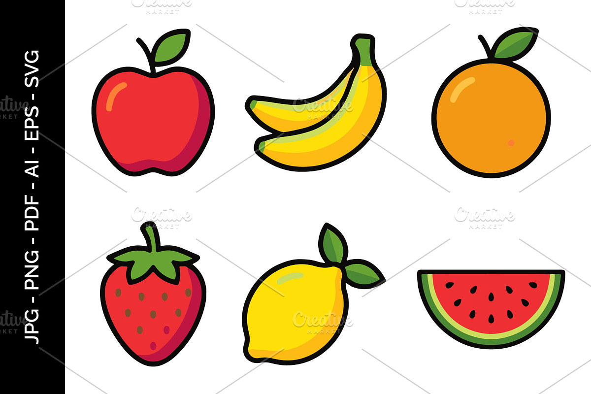 Illustration of Colorful Fruits, a Food Illustration by nandinigraphics (Photo 1 of 3)