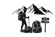 Hiking Adventure Silhouette Bundle, an Illustration by yasushie (Thumbnail 23 of 51)
