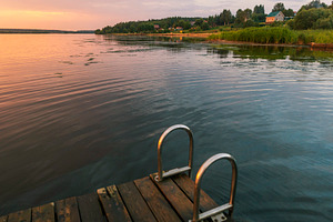 View from a wooden pier, a Nature Photo by Imaginarium